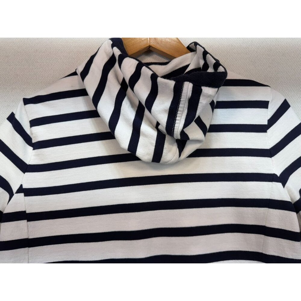 Lauren Ralph Lauren Womens Zip-Up Hoodie Jacket Sze M Navy White Striped Zip Up - Picture 10 of 10